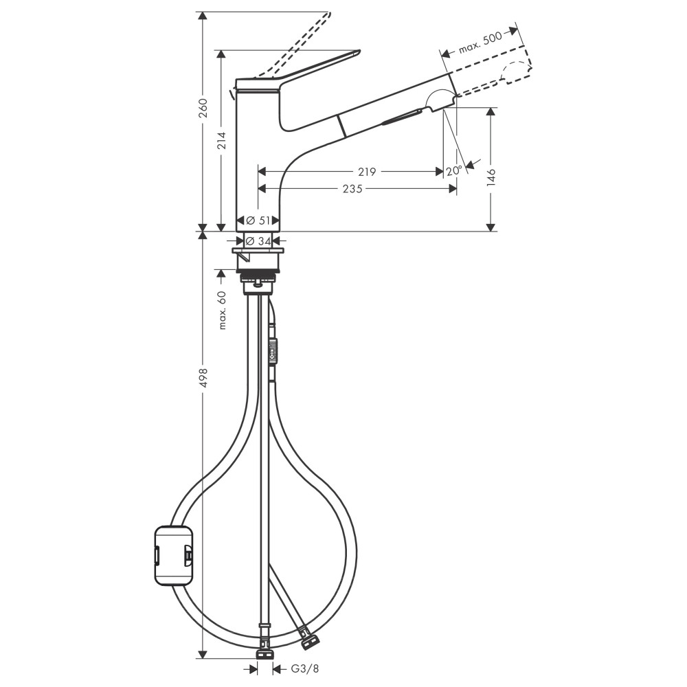 Смеситель для кухни HANSGROHE ZESIS 74800000