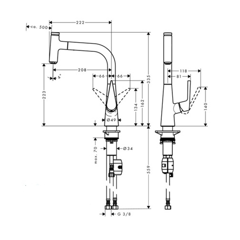 Смеситель для кухни HANSGROHE TALIS SELECT S 72822000