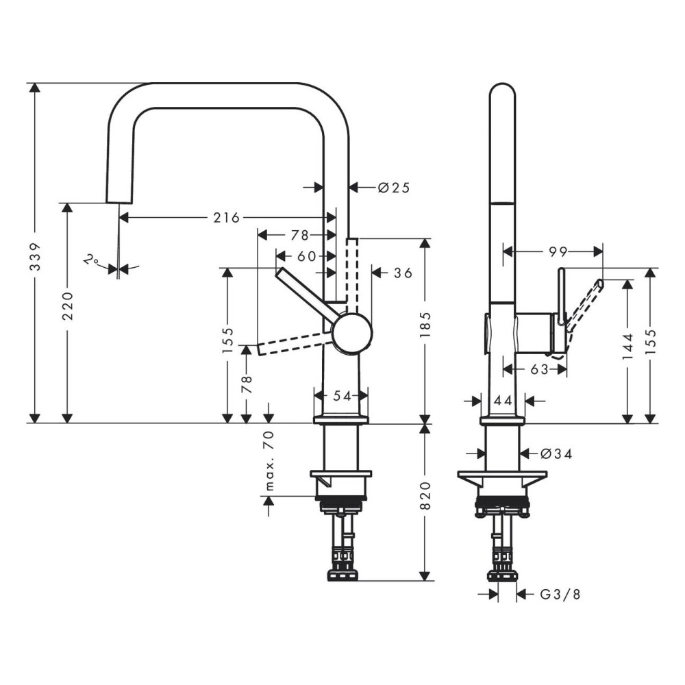 Смеситель для кухни HANSGROHE TALIS 72806000