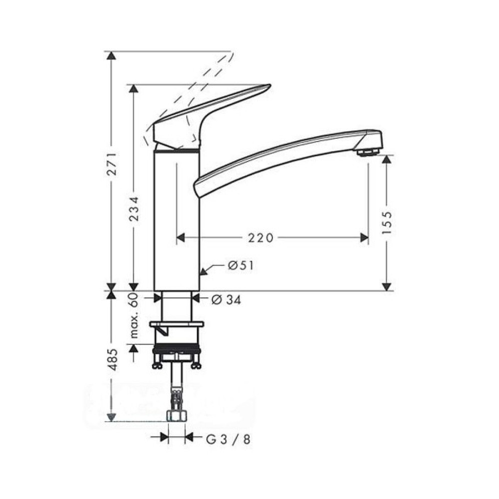 Смеситель для кухни HANSGROHE LOGIS 71832000