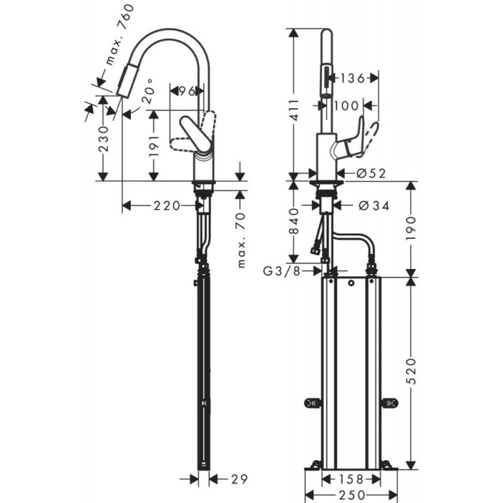 Смеситель для кухни HANSGROHE FOCUS 73880000