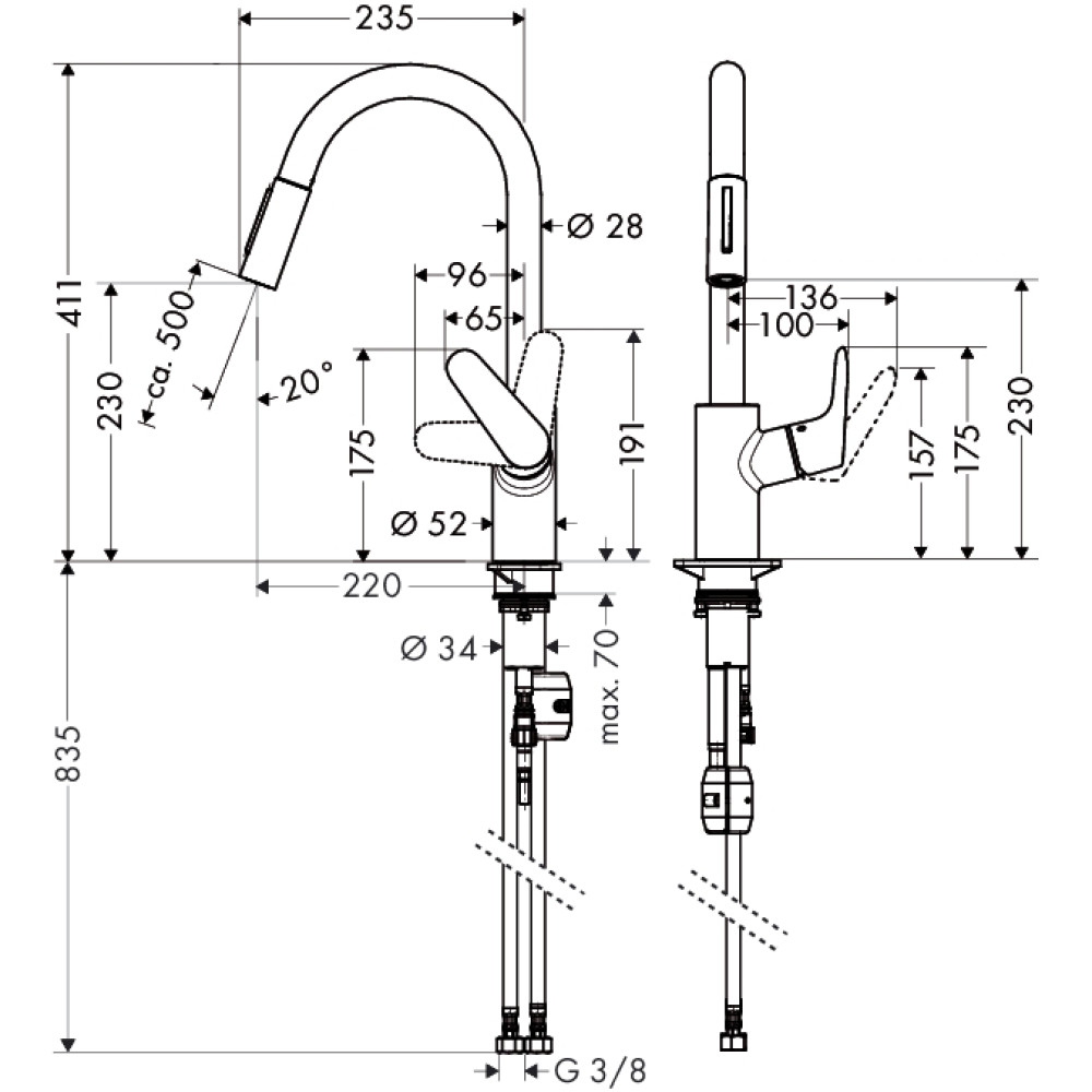 Смеситель для кухни HANSGROHE FOCUS 31815000