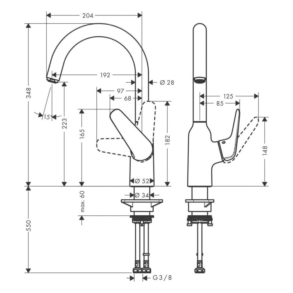 Смеситель для кухни HANSGROHE M421-H220 71802000