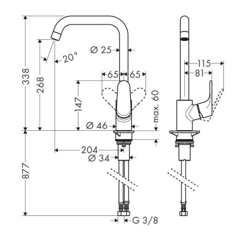 Смеситель для кухни HANSGROHE FOCUS 31820670