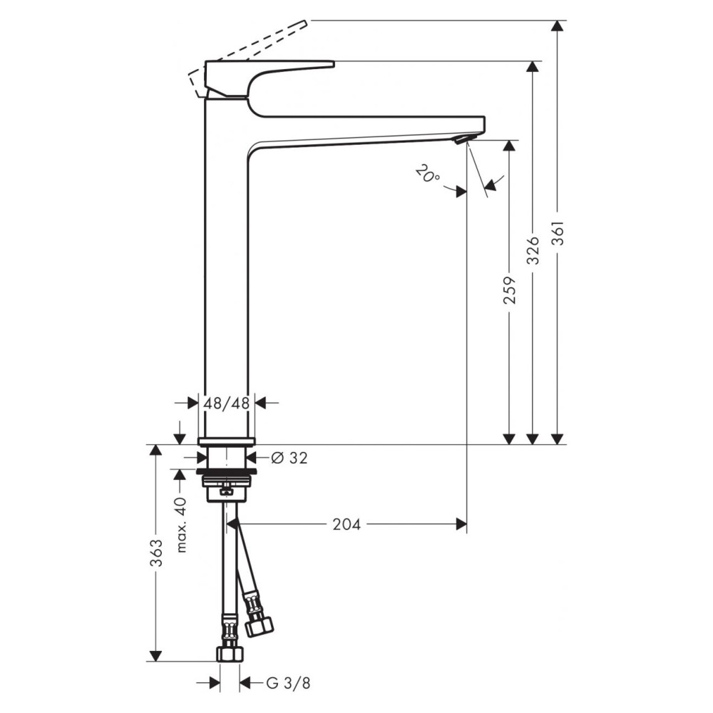 Смеситель для раковины HANSGROHE METROPOL 32512700