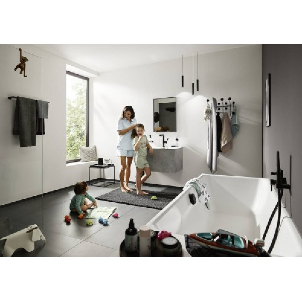 Смеситель hansgrohe Finoris для раковины со сливным гарнитуром, черный матовый 76063670