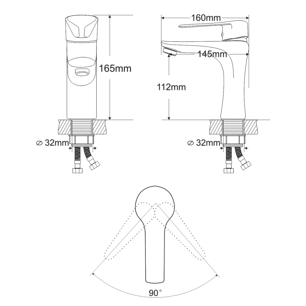 Смеситель для раковины RJ TULIP RBZ081-1