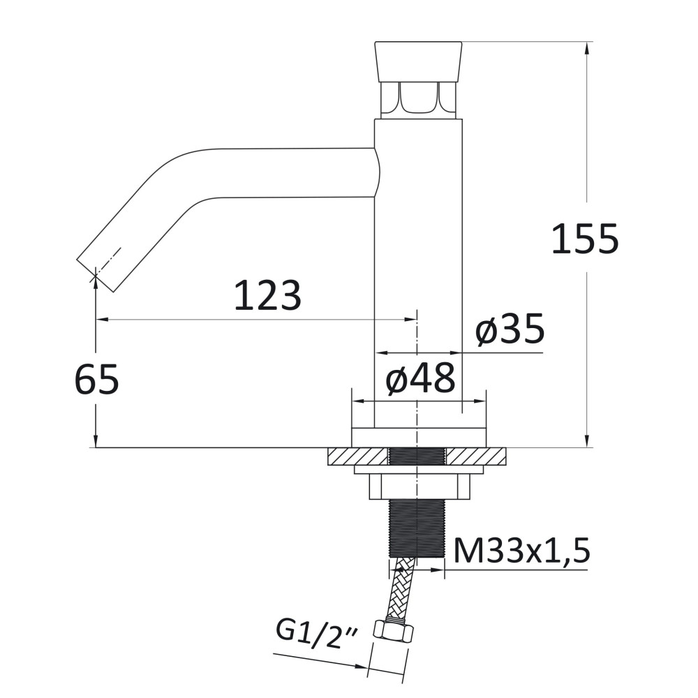 Смеситель для раковины RJ PUSH RBZ133-1