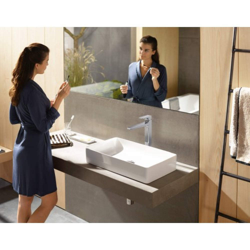 Смеситель hansgrohe Metropol для раковины со сливным клапаном Push-Open 32512670 черный матовый