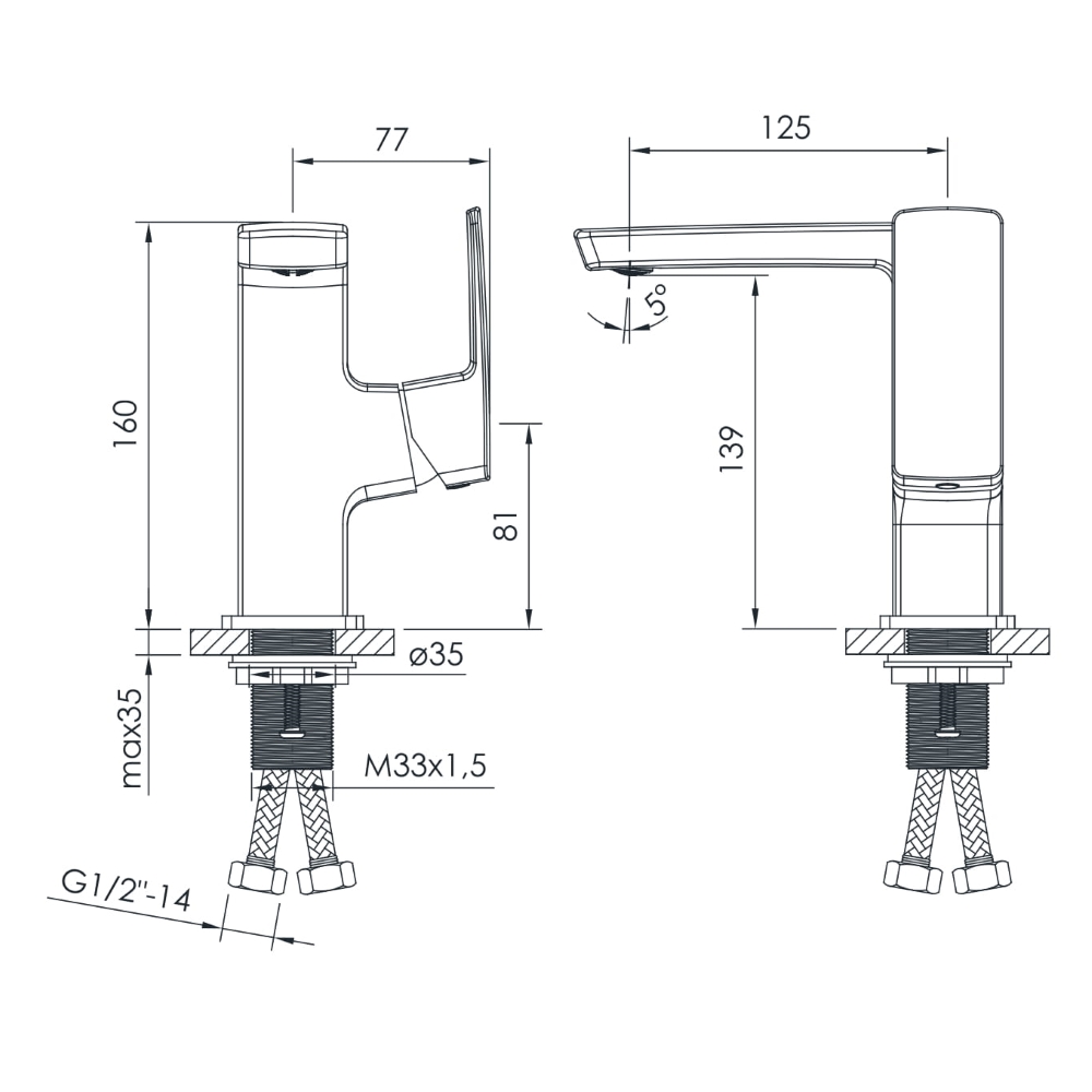 Смеситель для раковины IMPRESE GRAFIKY ZMK061901012