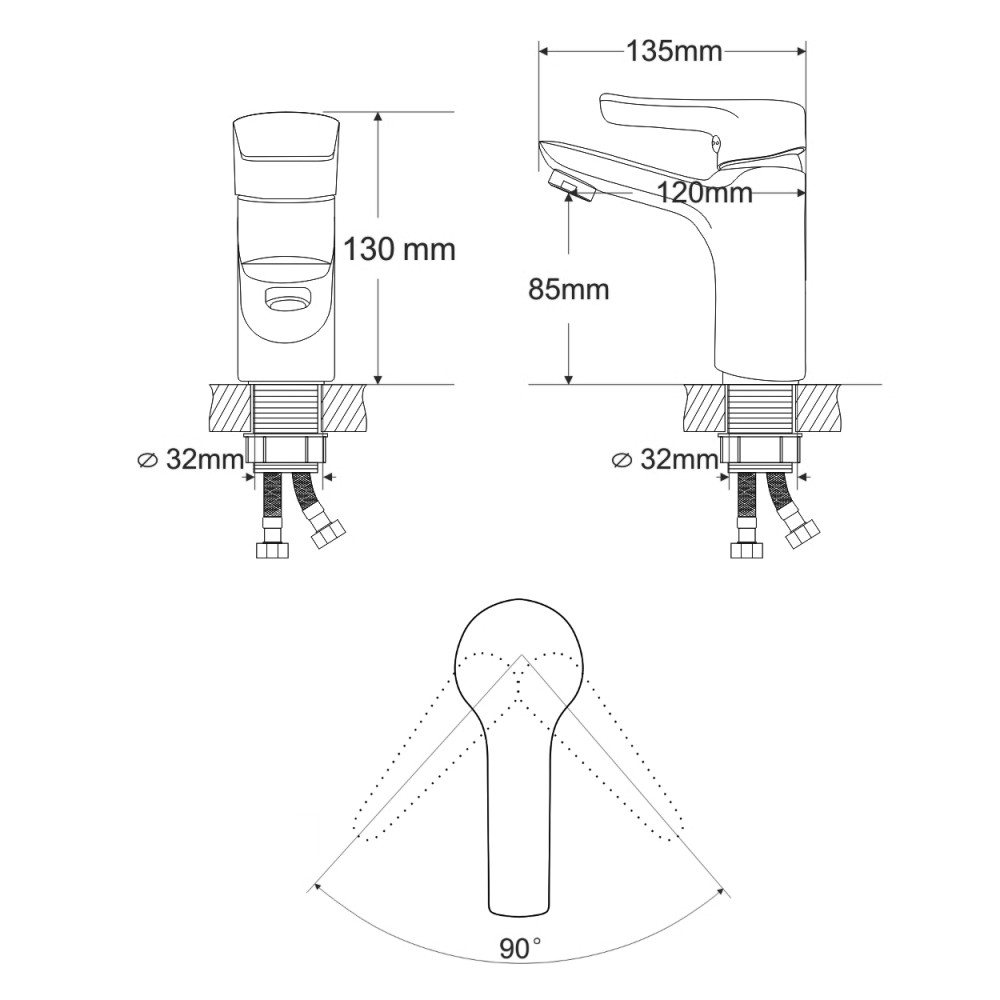 Смеситель для раковины RJ VELUM RBZ082-1
