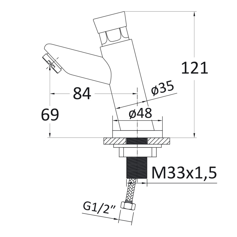 Смеситель для раковины RJ PUSH RBZ233-1