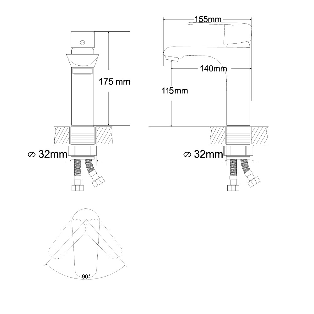Смеситель для раковины RJ FLY RBZ084-1W