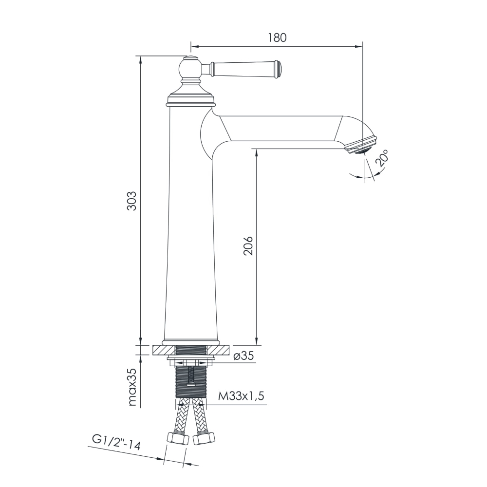 Смеситель для раковины IMPRESE HYDRANT ZMK031806011