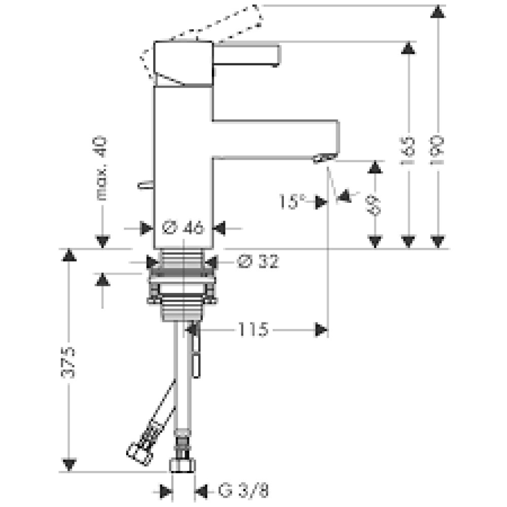 Змішувач для раковини HANSGROHE Axor Steel 35002800