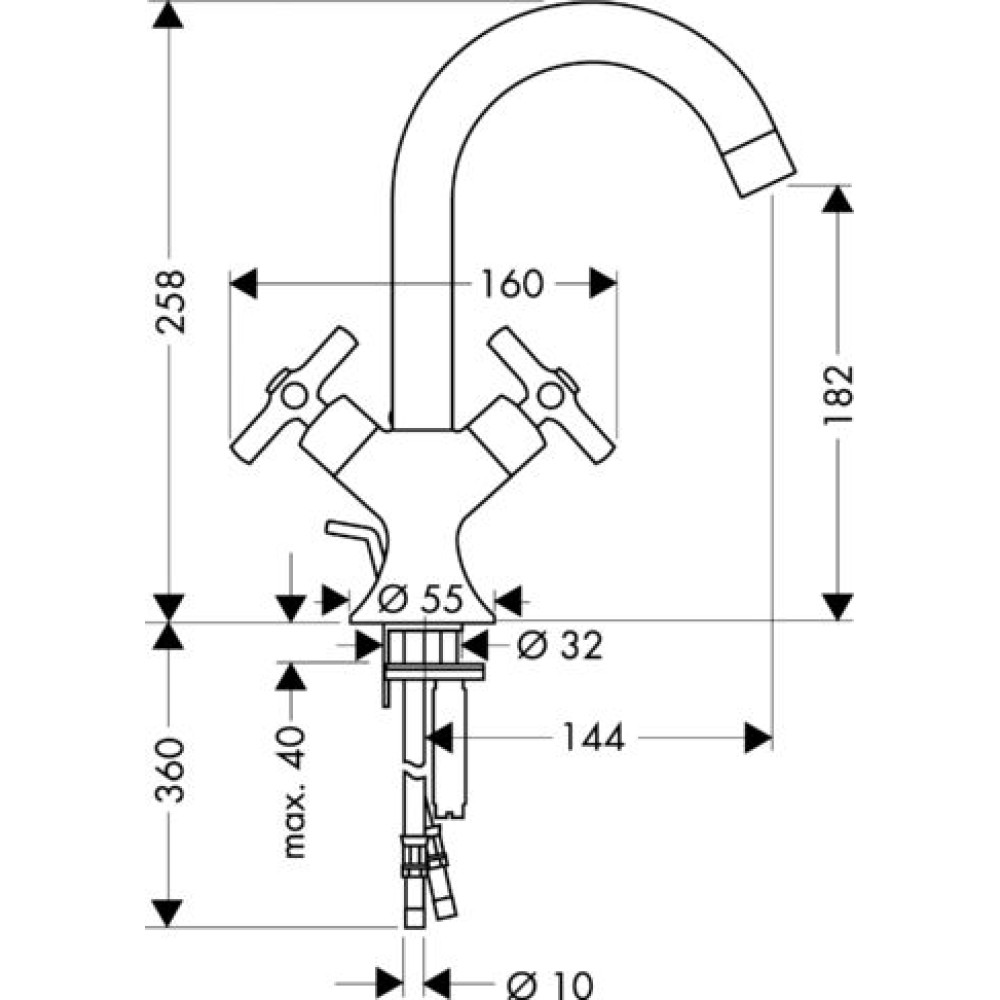 Смеситель для раковины HANSGROHE AXOR TERRANO 37030000