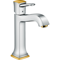 Смеситель hansgrohe Metropol Classic для раковины с донным клапаном 31302090 хром/золото