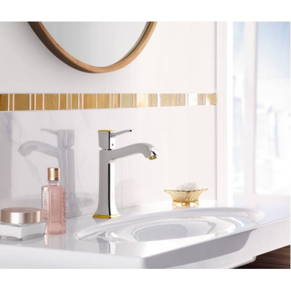 Смеситель hansgrohe Metropol Classic для раковины с донным клапаном 31302090 хром/золото
