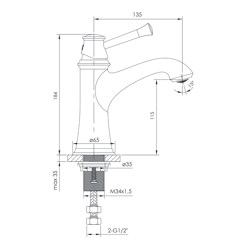 Змішувач для раковини IMPRESE PODZIMA LEDOVE ZMK01170101