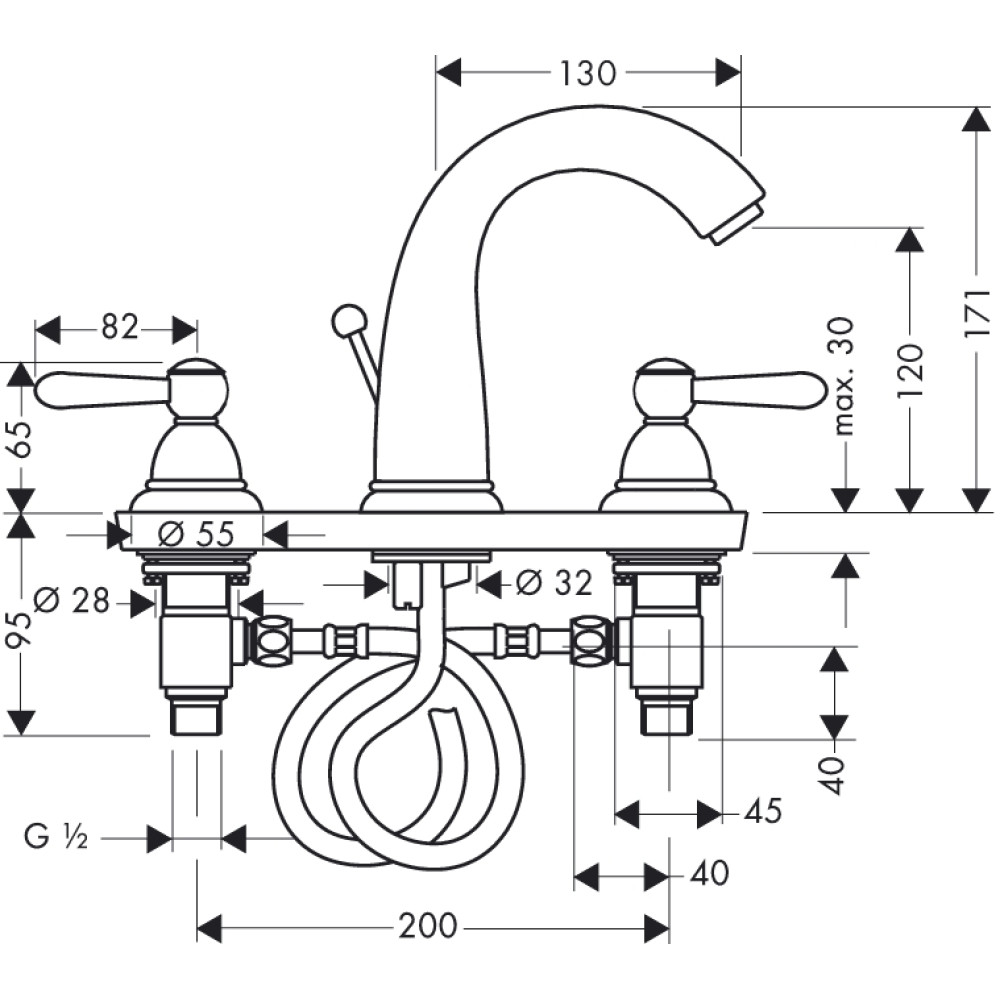 Смеситель для раковины HANSGROHE AXOR 17134090