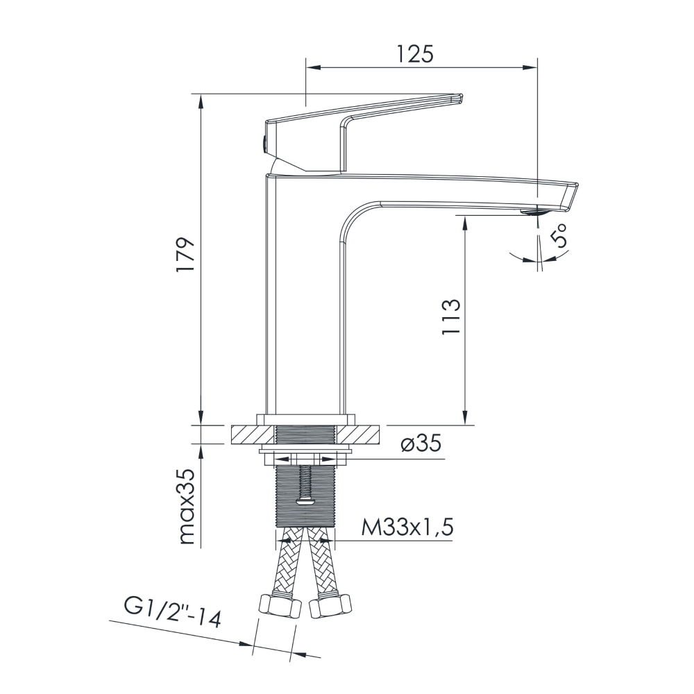 Смеситель для раковины IMPRESE GRAFIKY ZMK061901010