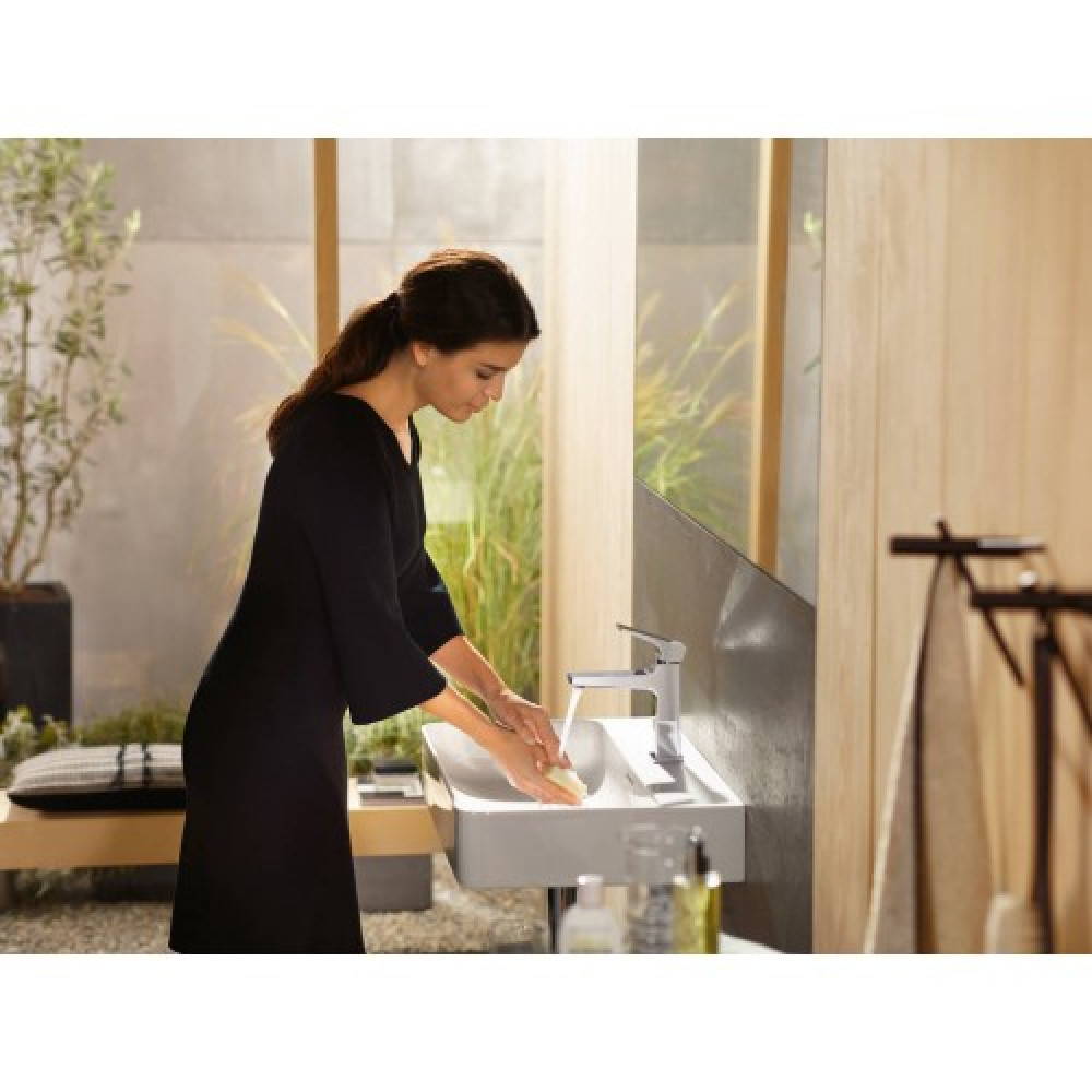 Смеситель hansgrohe Metropol для раковины со сливным клапаном Push-Open 32507700 белый матовый