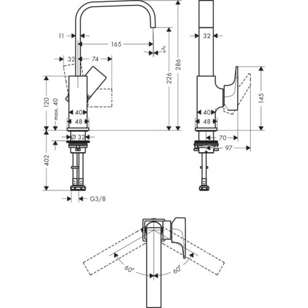 Змішувач для раковини HANSGROHE METROPOL 32511670