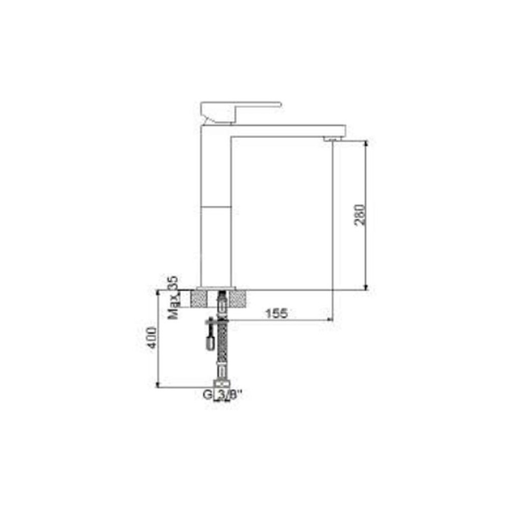 Смеситель для умывальника NEWARC Cubic 871001N