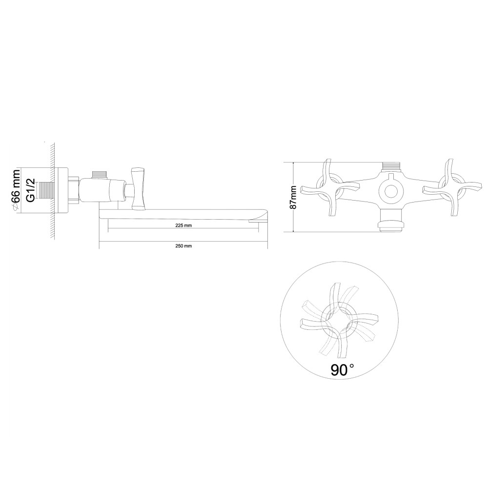 Смеситель для ванны RJ BREEZE RBZ017-9B