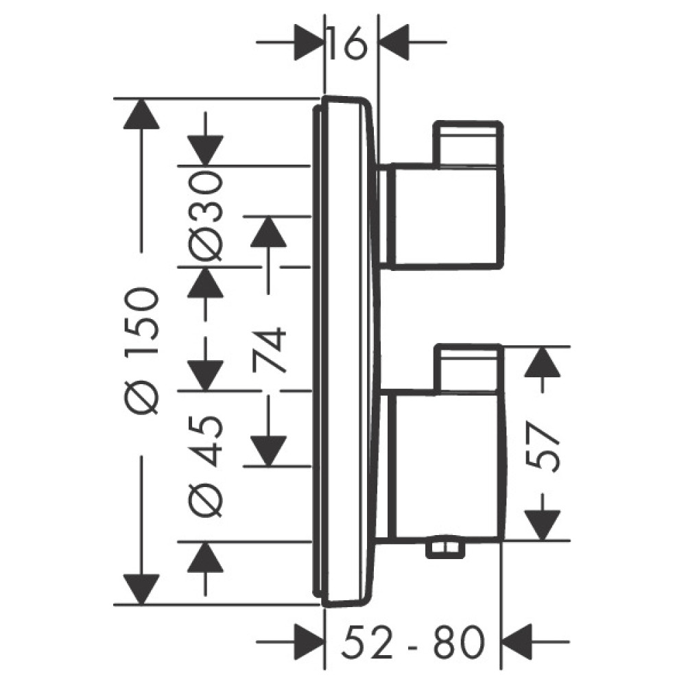 Смеситель для ванны HANSGROHE ECOSTAT S 15758000