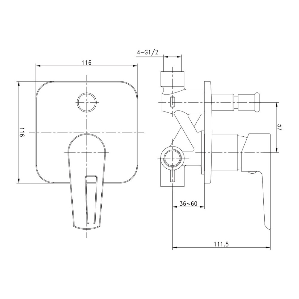 Змішувач прихованого монтажу IMPRESE BRECLAV VR-10245WZ