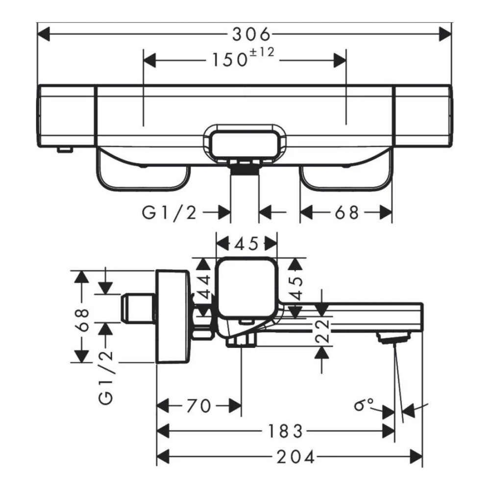 Смеситель для ванны HANSGROHE ECOSTAT E 15774000