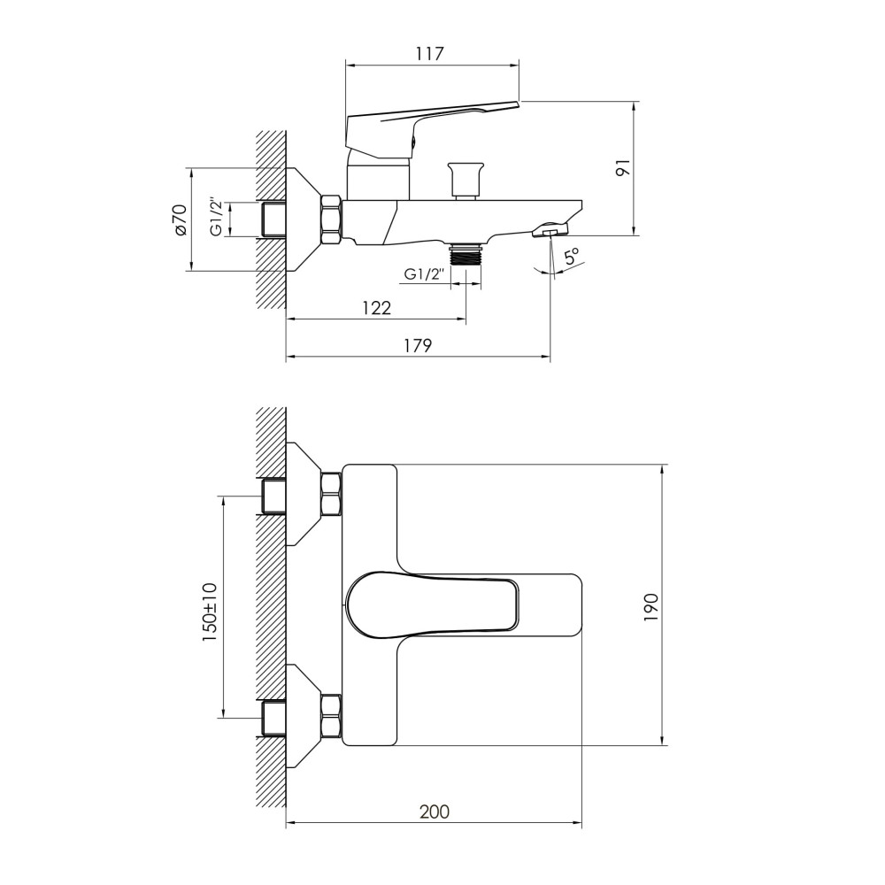 Смеситель для ванны IMPRESE VITE f03207401AA