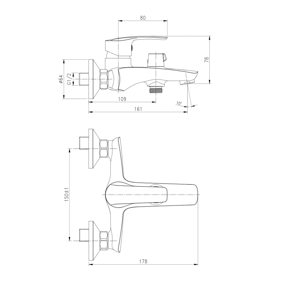 Смеситель для ванны IMPRESE FLORENC f03208401AA