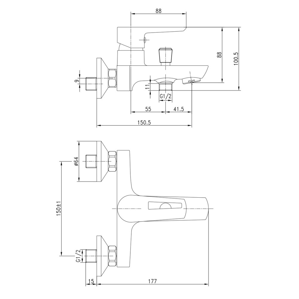 Смеситель для ванны IMPRESE BRECLAV 10245