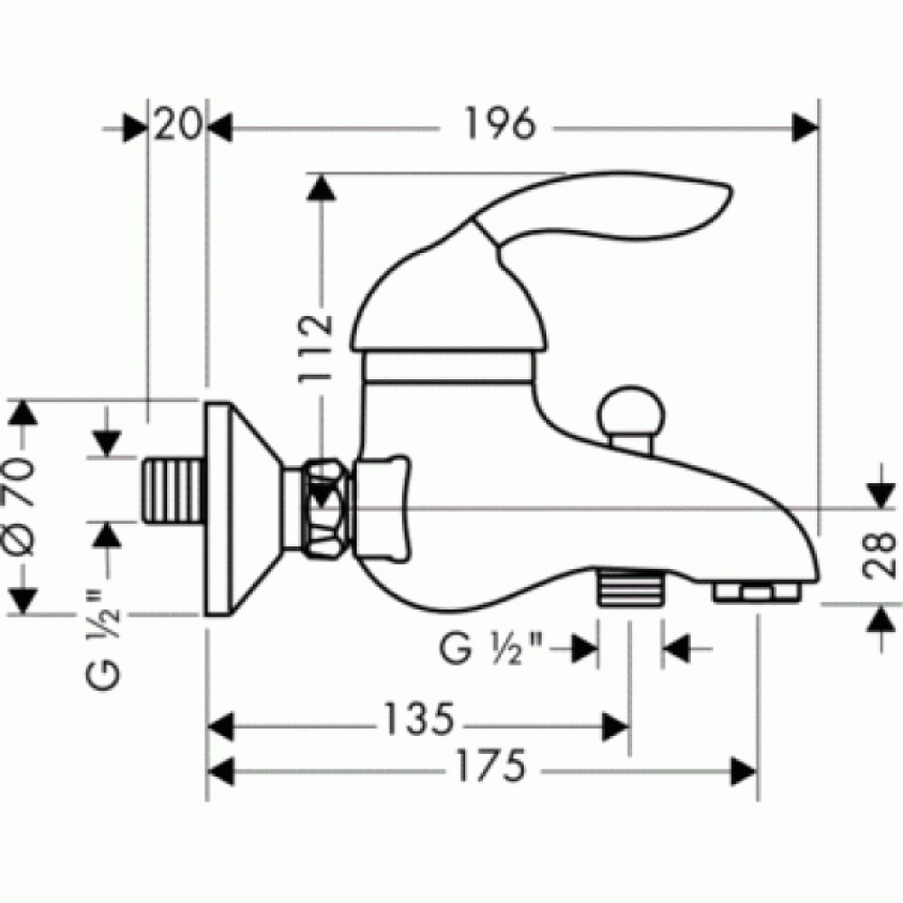 Смеситель для ванны HANSGROHE AXOR AZZUR 34400530