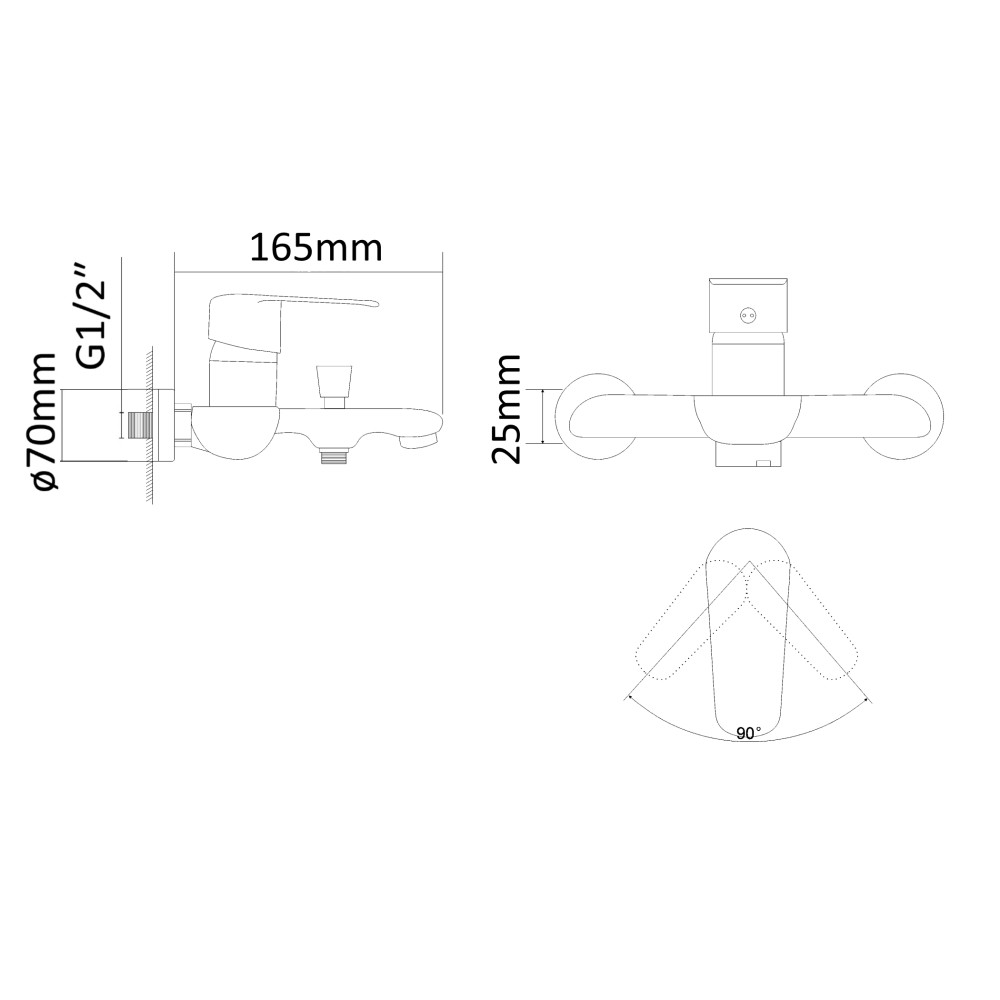 Смеситель для ванны RJ FLY RBZ084-3