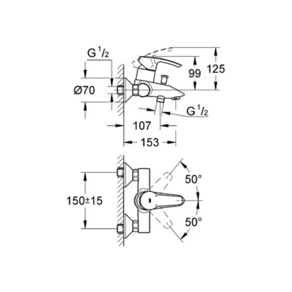 Змішувач для ванни GROHE EUROSTYLE NEW 33591001