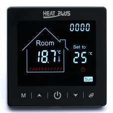 Терморегулятор Heat Plus M2-1.716 В чорний, сенсорний, 16A, з Wi-Fi