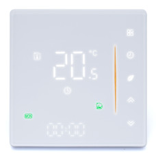 Терморегулятор Heat Plus BHT-300W сенсорний, білий корпус/білий екран, Wi-Fi
