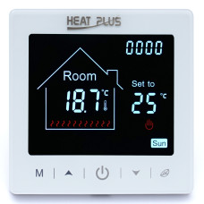 Терморегулятор Heat Plus M2-1.716 W білий сенсорний, 16A, з Wi-Fi