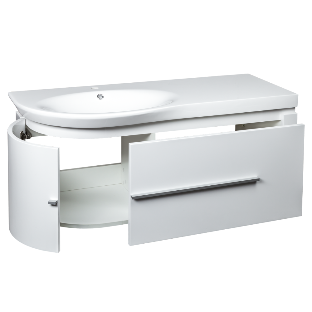 DEVIT 0022120 FLY Тумба 120 з раковиною, білий глянцевий колір (2пак)