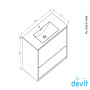 DEVIT 0023120W FLY Тумба 90 з раковиною, білий глянцевий колір (2пак)