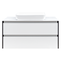 DEVIT 0022160W CITY Тумба 100 з раковиною, білий глянцевий колір (2пак)