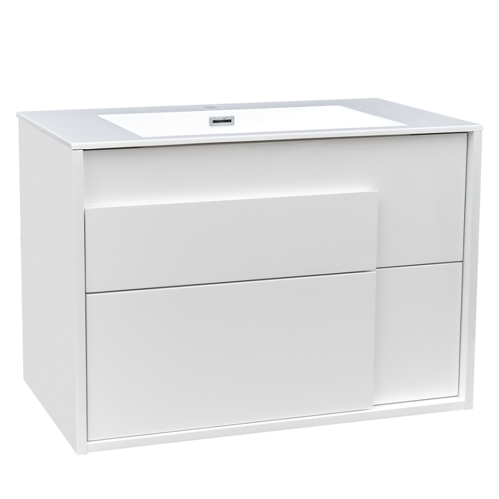 DEVIT 0021160W CITY Тумба 80 з раковиною, білий глянцевий колір (2пак)