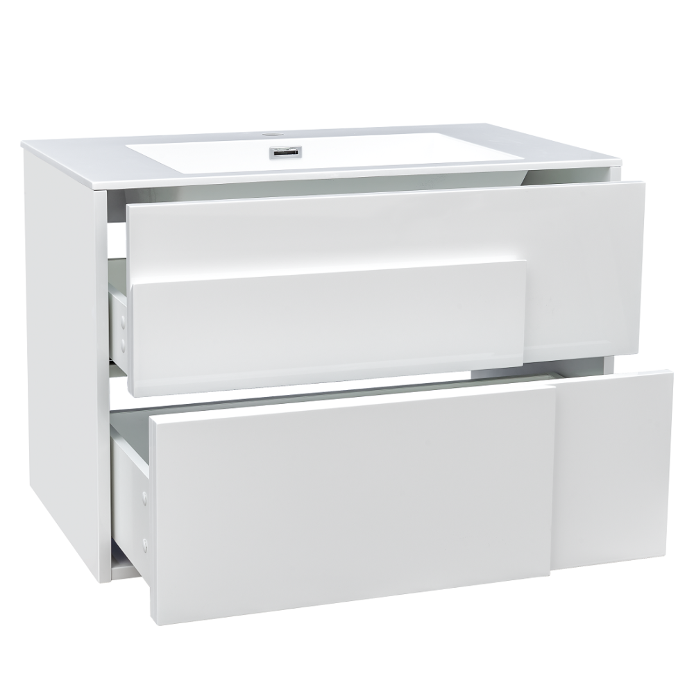 DEVIT 0021160W CITY Тумба 80 з раковиною, білий глянцевий колір (2пак)