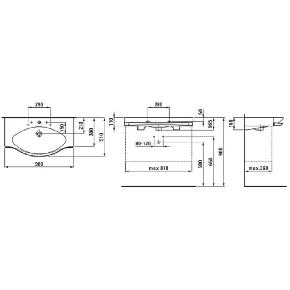 Умывальник LAUFEN PALACE H8127020001041