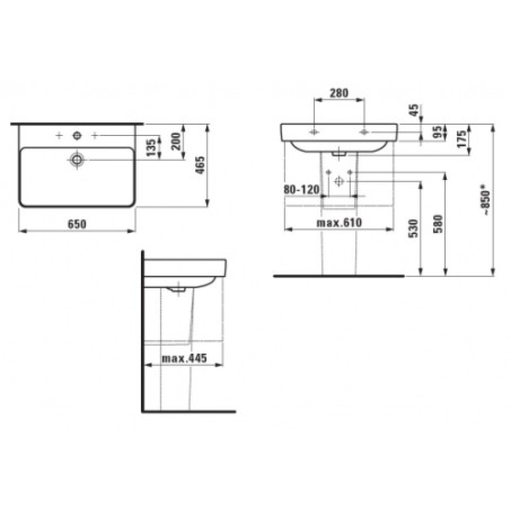Умывальник LAUFEN PRO S H8109640001041
