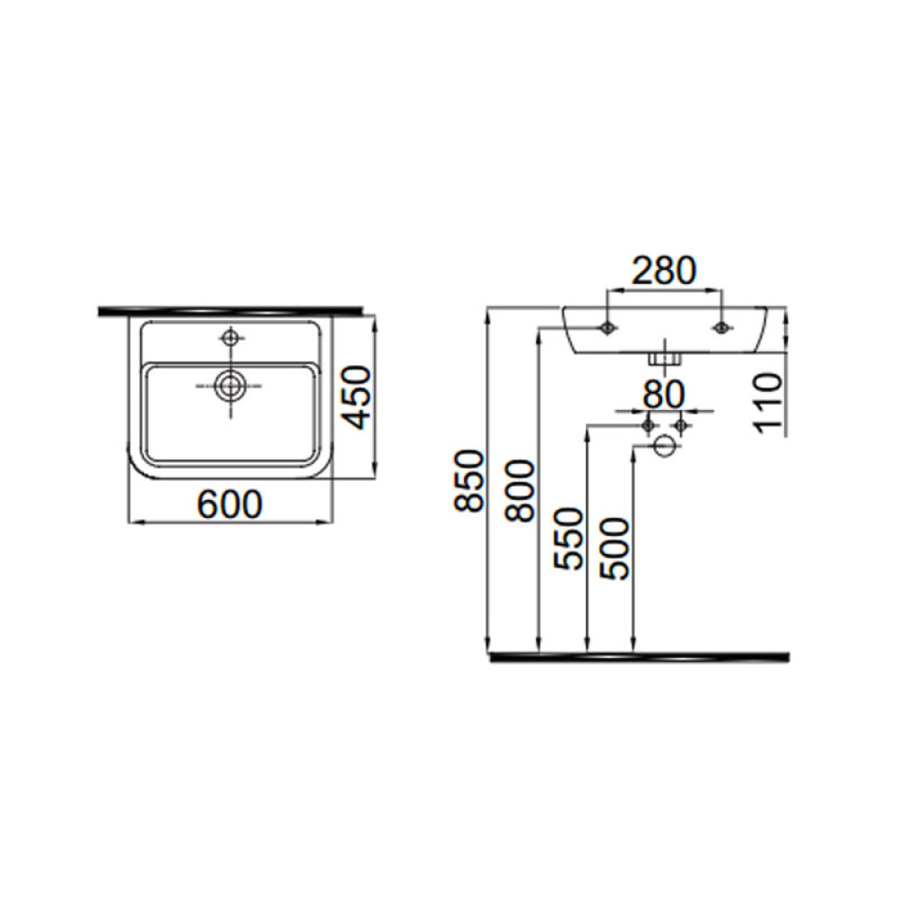 Умывальник IDEVIT Halley 3201-0455
