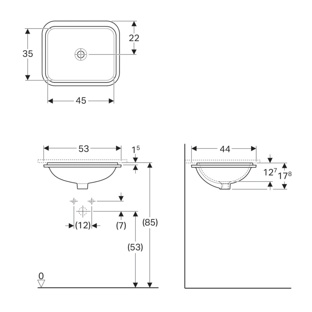 Умывальник GEBERIT VariForm 500.761.01.2